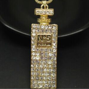 💛 Betsey Johnson NEW crystal perfume bottle pendant necklace 💛